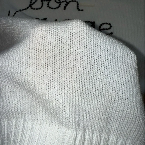 Workshop Republic Clothing Women Sz S ‘Bon Voyage’ White Cotton Knit Sweater New - Picture 14 of 16